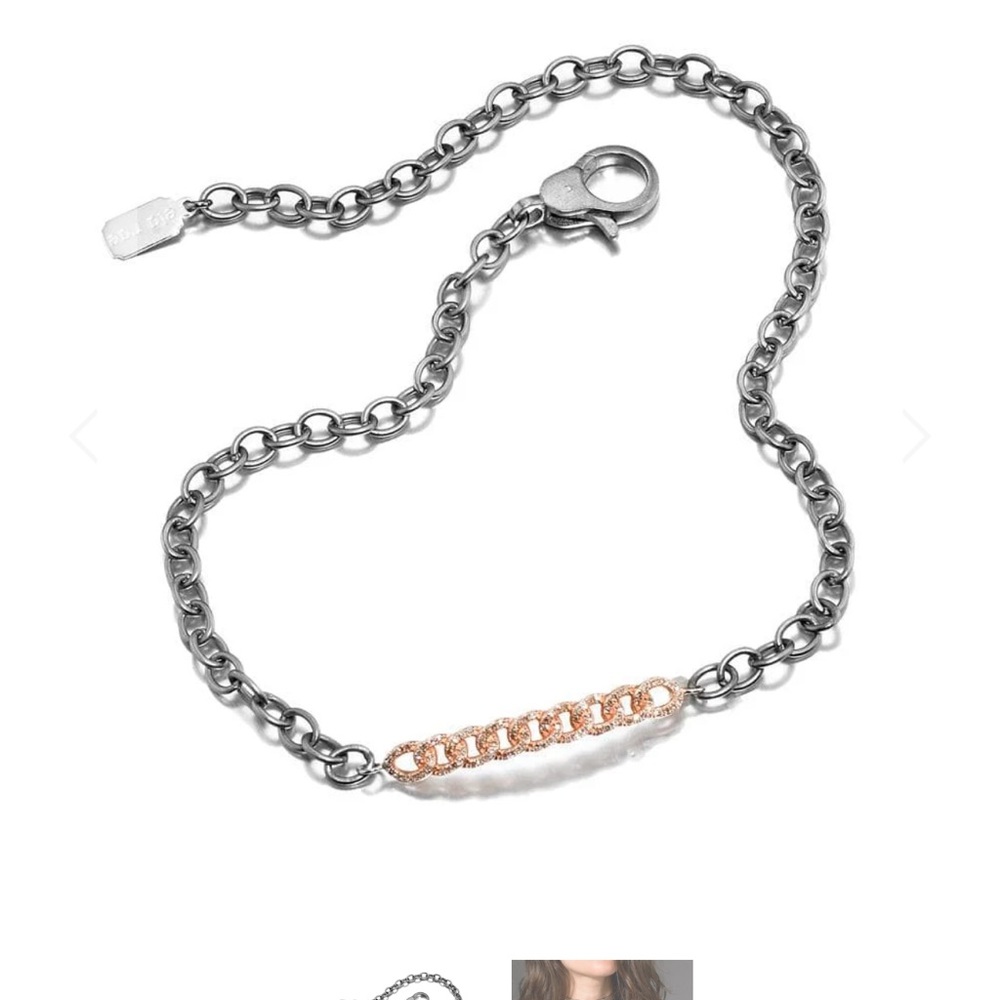 Elegant Silver and Rose Gold Chain Necklace
